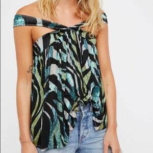 Free people milly multicolored babydoll tank XS